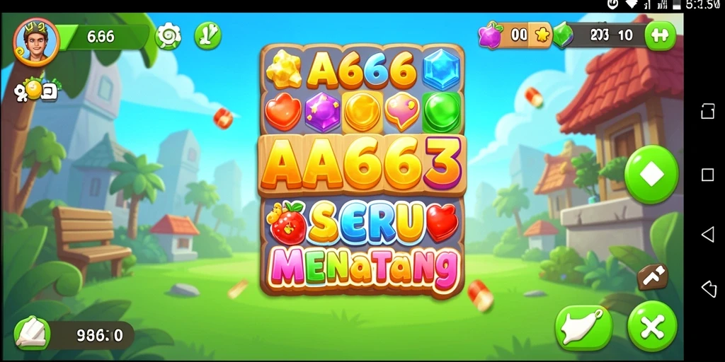Screenshot gameplay AA666 yang menampilkan tantangan Match-3 yang seru.