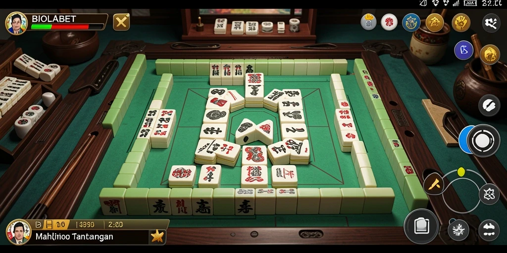 Tangkapan layar gameplay <strong>BIOLABET</strong> yang menunjukkan kecermatan dalam mencocokkan ubin Mahjong.