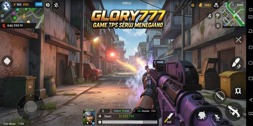Gameplay mendebarkan di GLORY777 dengan aksi TPS intens.