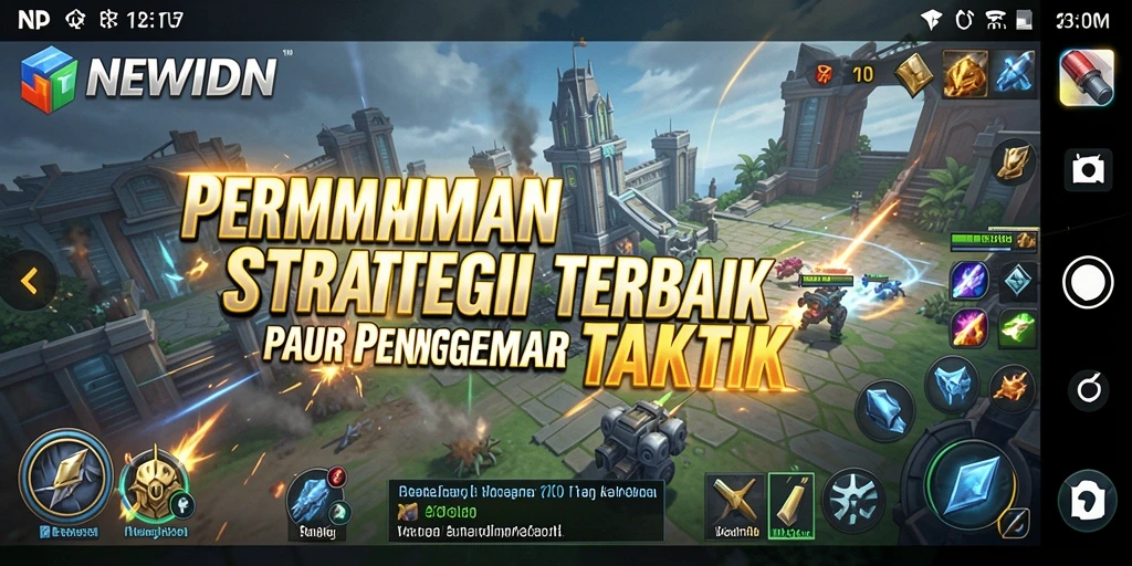 Screenshot utama NEWIDN menampilkan aksi pertempuran yang intens dan strategi cerdas.